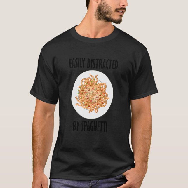 T-shirt Distrait Par Spaghetti Dit Des Nouilles De Pâtes (Devant)
