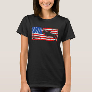 T-shirt Distress Drapeau Américain Horseback équitation Ch