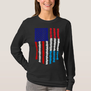 T-shirt Distresse Du Drapeau Rétro Patriotique Américain L