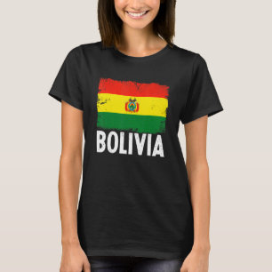 T-shirt Distresse Retro Bolivie Drapeau Patriotique