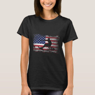 T-shirt Distressed American Flag Water Skiing Usa Patrioti