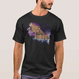 T-shirt Distressed Capybara And Bird Nature Animal Rodent 