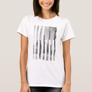 T-shirt Distressed Cityscape, drapeau américain tendance e