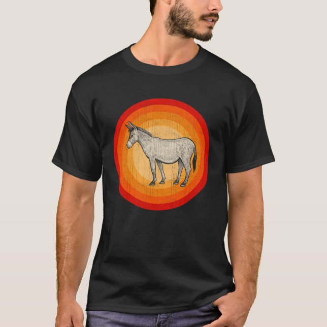 T-shirt Distressed Donkey  Retro Style (Devant)