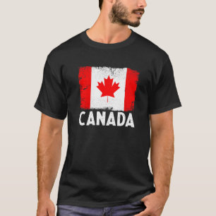 T-shirt Distressed drapeau du Canada rétro
