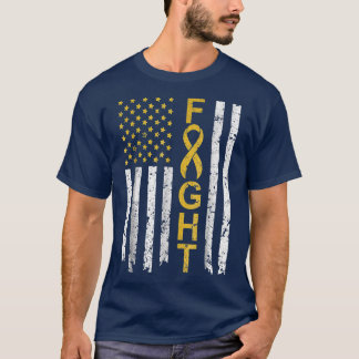 T-shirt Distressed Fight Childhood Cancer Awareness Americ