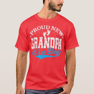 T-shirt Distressed Gender Reveal Fier Nouveau grand-père C