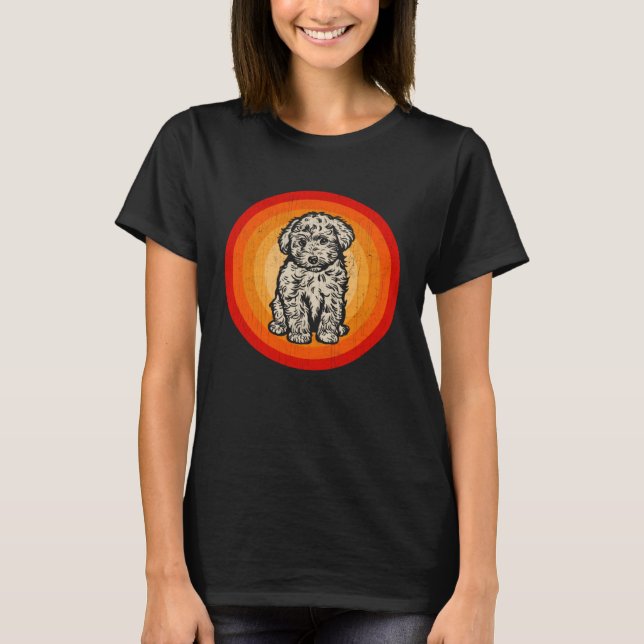 T-shirt Distressed Goldendoodle Dog  Retro Style (Devant)