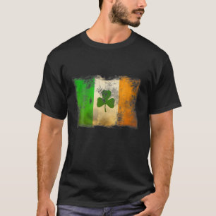 T-shirt Distressed Ireland Shamrock drapeau Vintage irland