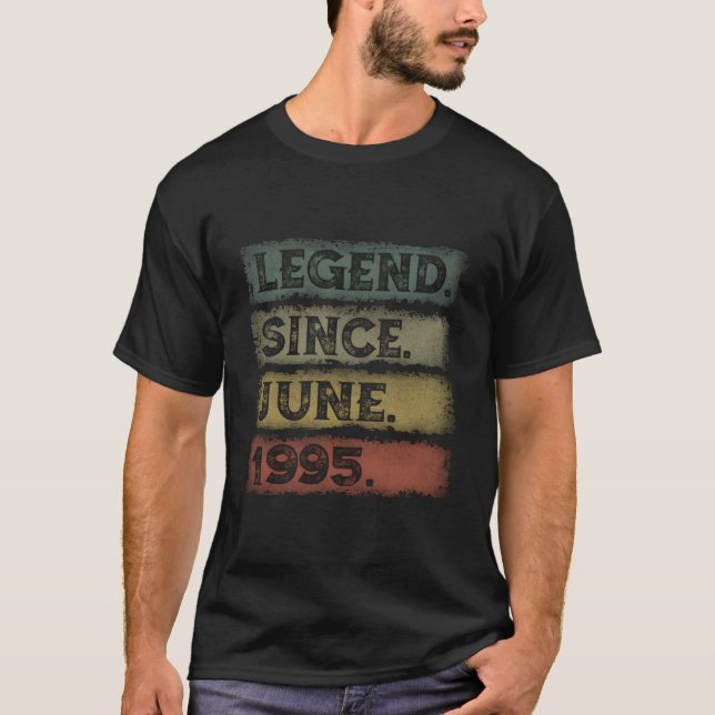 T-shirt Distressed Legend Since June 1995 28Th (Devant)