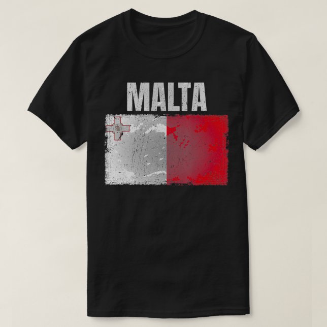 T-shirt Distressed Malte Drapeau Graphique pour Hommes Fem (Design devant)