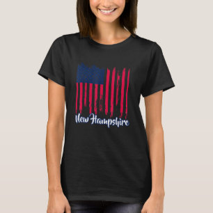 T-shirt Distressed New Hampshire Usa Drapeau Étoiles N Str