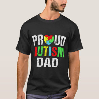 T-shirt Distressed Proud Autism Dad He Family