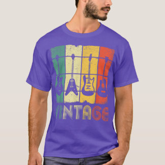 T-shirt Distressed Retro Vintage Guitar Musician Guitarist