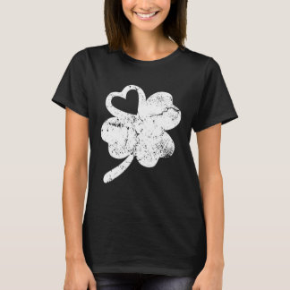 T-shirt Distressed Shamrock Retro Irish  Green St Patricks