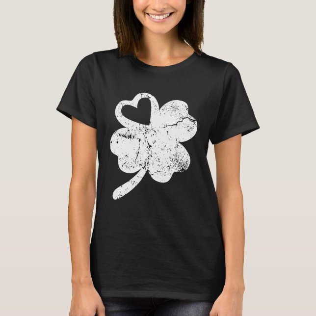 T-shirt Distressed Shamrock Retro Irish  Green St Patricks (Devant)