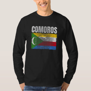 T-shirt Distresses Comores Drapeau Graphique Pour Hommes F