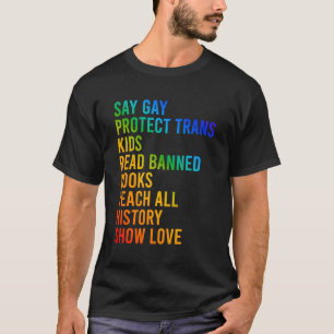 T-shirt Dites Gay Lire Livre interdit Enseigner Toute L'Hi