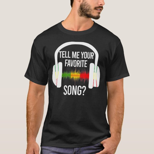 T-shirt Dites-moi votre chanson préférée casque brise-glac (Devant)