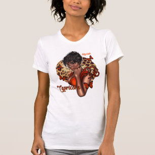T-shirt Diva Capricorne Noire sophistiquée avec Ambition