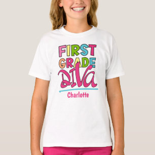 T-shirt Diva Colorée De Première Année Retour À L'École