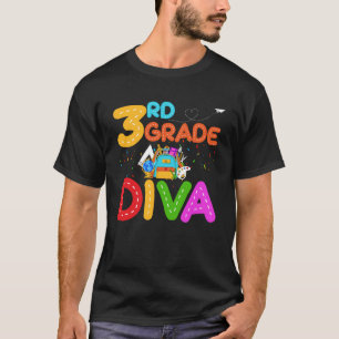 T-shirt Diva de 3e année Premier jour de l'école