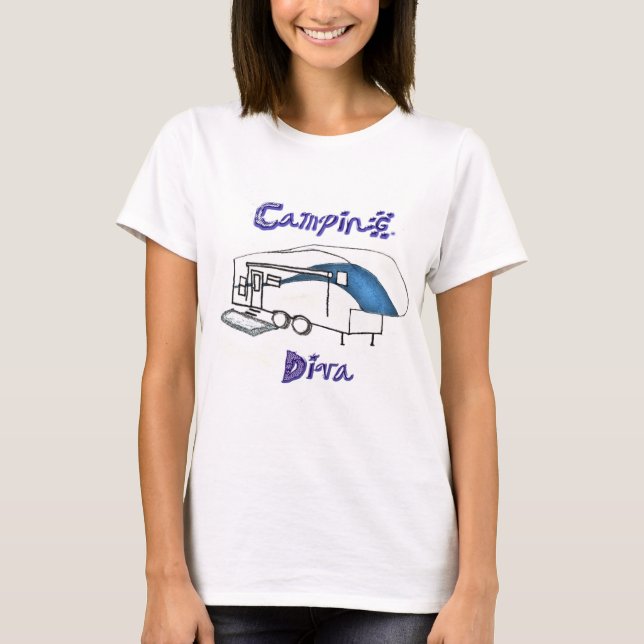 T-shirt Diva de camping (Devant)