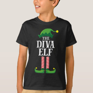 T-shirt Diva Elf Matching Family Group Noël
