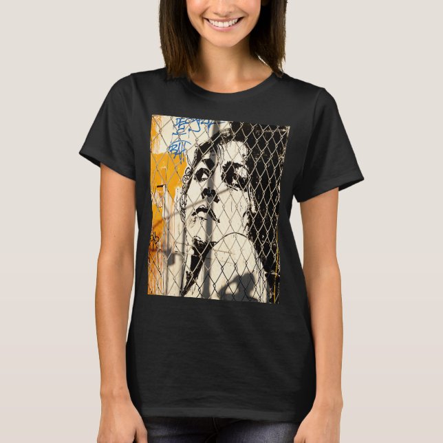 T-shirt Diva graffiti visage féministe (Devant)