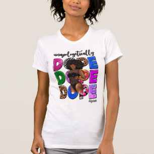 T-shirt Diva noire élégante qui incarne une confiance auda