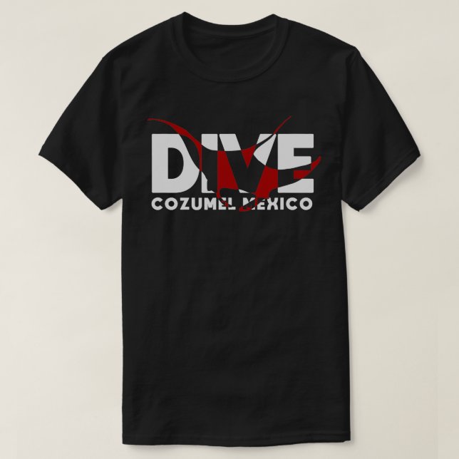 T-shirt DIVE Cozumel Mexique SCUBA PLONGÉE Diver Manta Ray (Design devant)