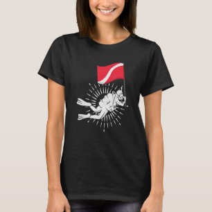 T-shirt Diver de plongée Drapeau Océan Natation sous-marin