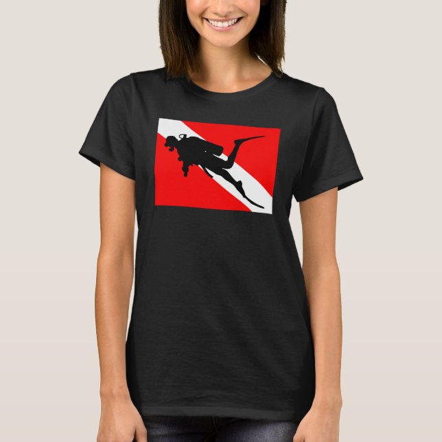 T-shirt Diver Down Flag Scuba Diver (Devant)