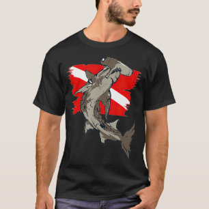 T-shirt Diver Drapeau Hammerhead Requin Plongée sous-marin