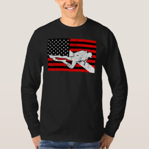 T-shirt Diver Drapeau Plongée Vintage Plongée sous-marine