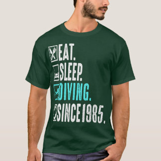 T-shirt Diver Manger Dormir Plongée Répéter depuis 1985 Ca