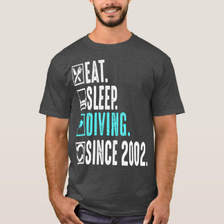 T-shirt Diver Manger Dormir Plongée Répéter depuis 2002 Ca