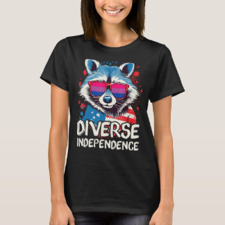 T-shirt Diverse Independence Raccoon Bisexual Sunglasses F