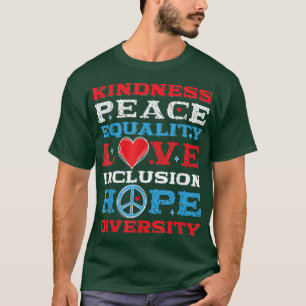 T-shirt Diversité Égalité Amour Paix Droits de l'Homme Soc