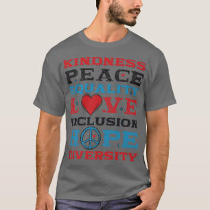T-shirt Diversité Égalité Amour Paix Droits de l'Homme Soc