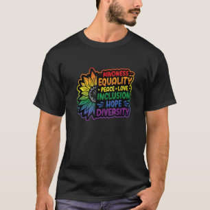 T-shirt Diversité Égalité Amour Paix Droits de l'Homme Soc