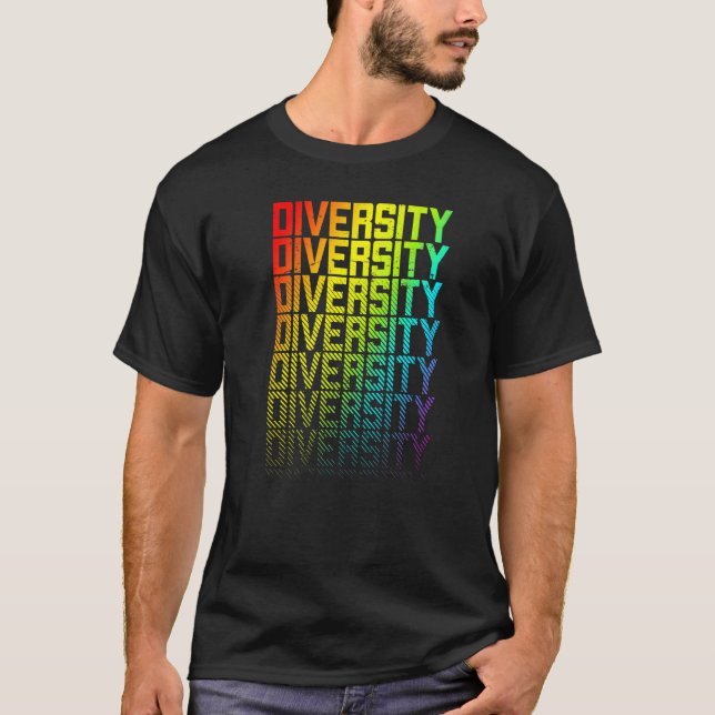 T-shirt Diversité Lgbtq+ Arc-en-ciel Gay pride Texte Fade  (Devant)