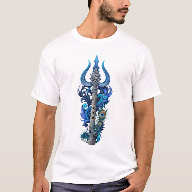 T-shirt Divine Harmony: Shiva-Krishna Spiritual Fusion Tee (Devant)