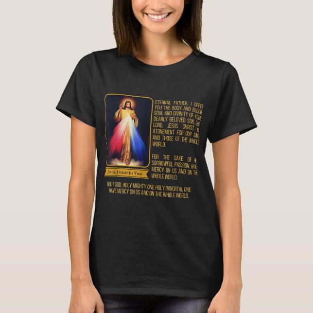 T-shirt Divine Miséricorde Jésus Image Chaplet Novena Priè (Devant)