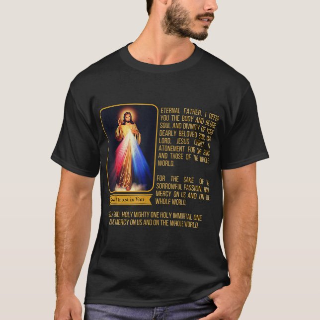 T-shirt Divine Miséricorde Jésus Image Chaplet Novena Priè (Devant)
