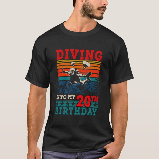 T-shirt Diving Into My 20Th Skydiving (Devant)
