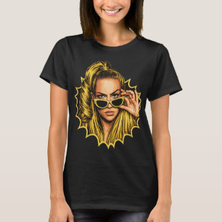 T-shirt Divinité Pop-Art Dorée – Style Comic Rétro