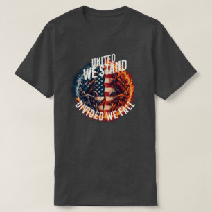 T-shirt Divisé On Tombe Les États-Unis Brûler