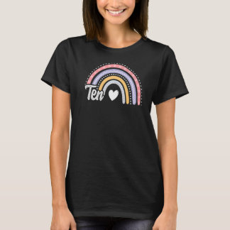 T-shirt Dix 10 ans Dixième 10e anniversaire fille mignonne