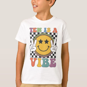 T-shirt Dix Ans Est Un 10e Anniversaire Groovy Joyeux 10 A